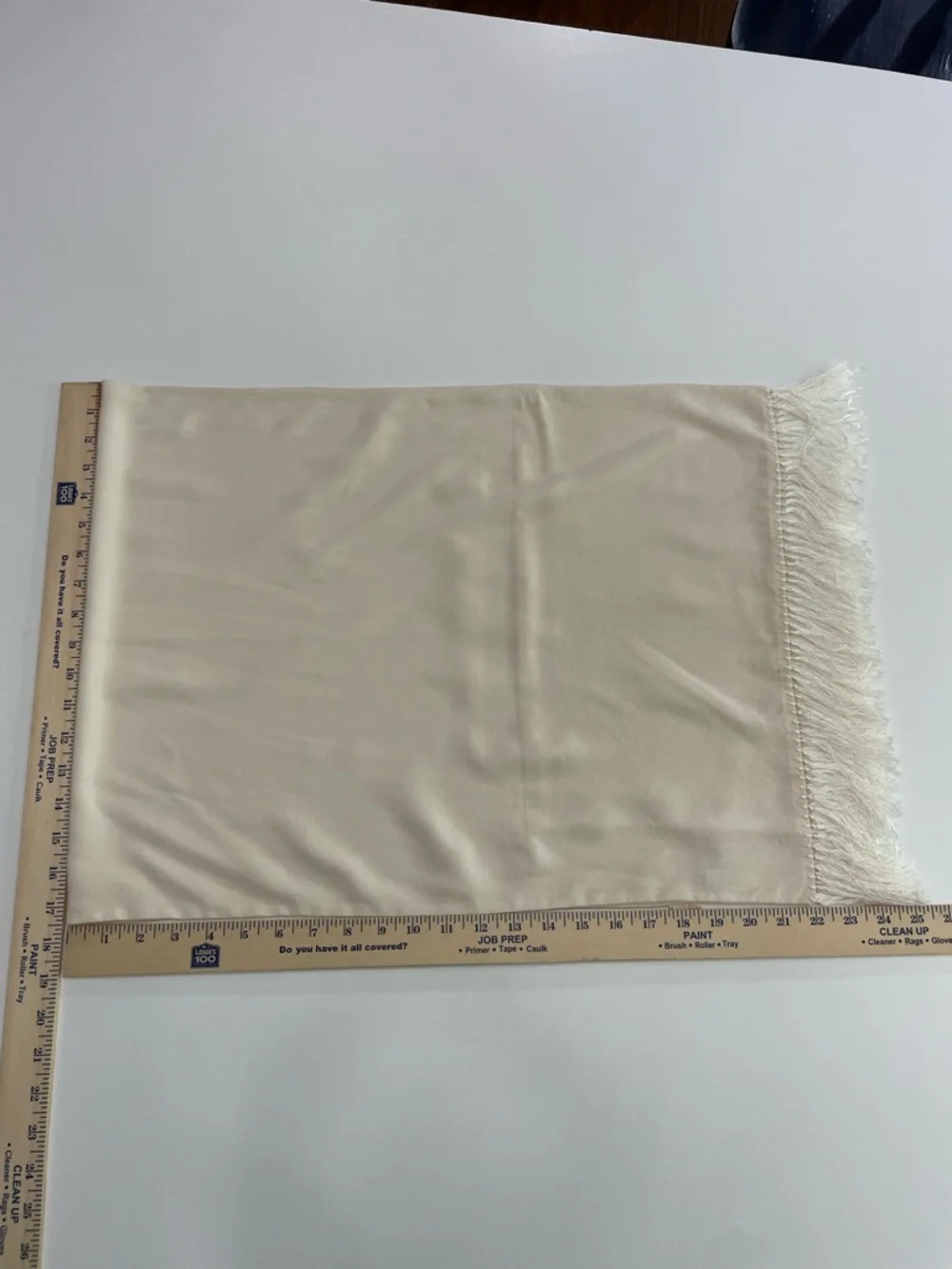 Men’s Ivory Silk Scarf with Fringe